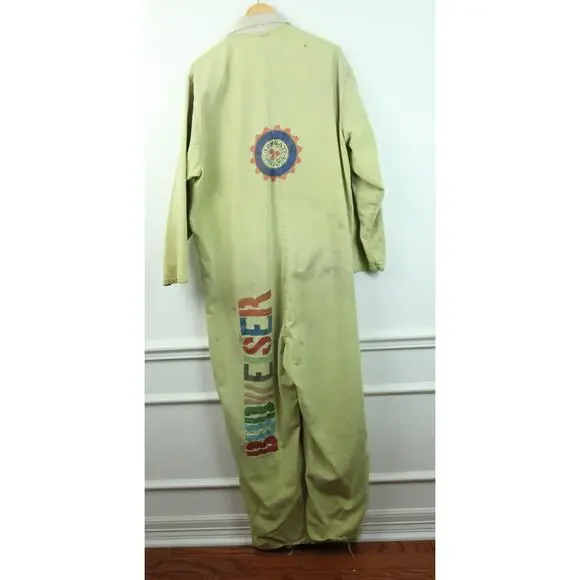 Vintage Jumpsuit Pit Crew Coveralls Panama Budweiser Cargo Ship? USA Made Worn - Picture 12 of 15